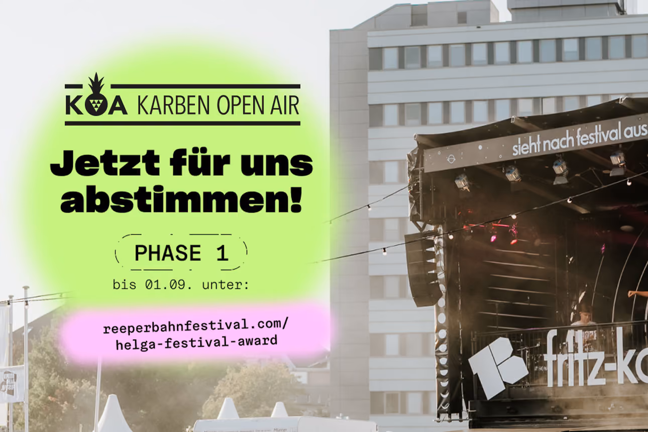 Grüner Kreis mit Text und dem KOA Logo