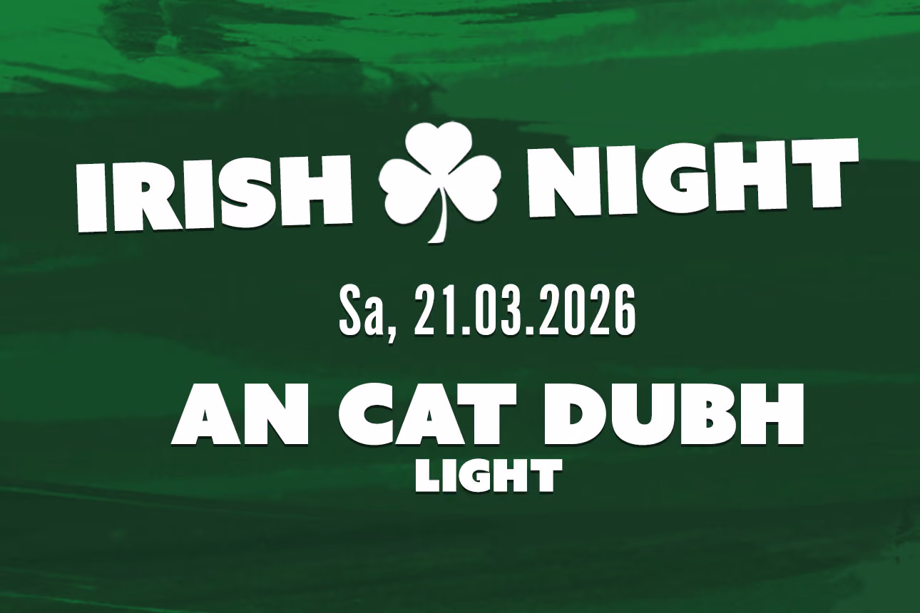 Irish Night Logo auf grünen Hintergrund