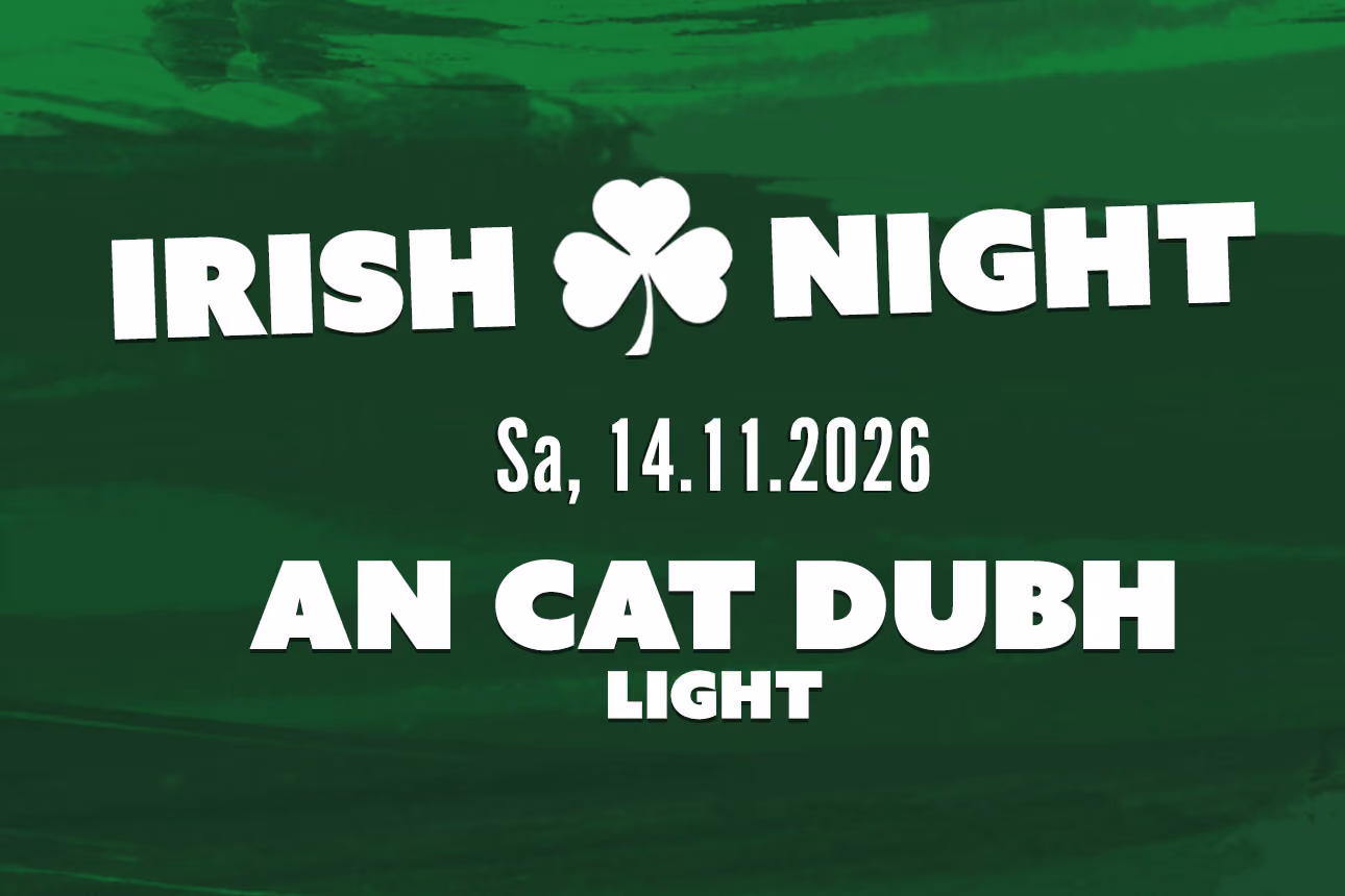 Irish Night Logo auf grünen Hintergrund